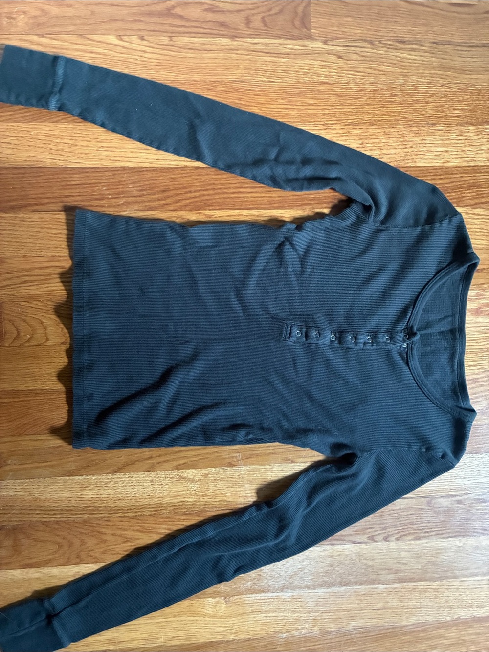 Brandy Melville Black Long Sleeve Henley Top